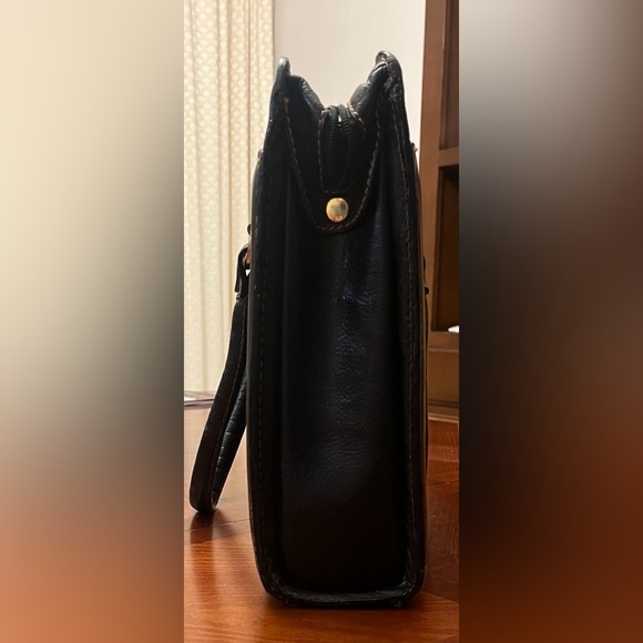 Vintage Y2K leather brief case black brown - Picture 5 of 8